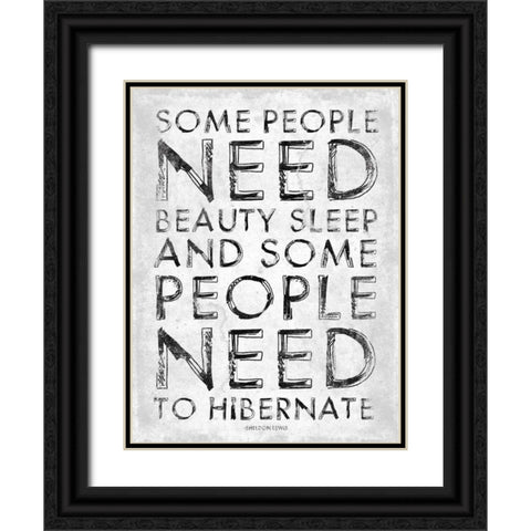 Hibernate Black Ornate Wood Framed Art Print with Double Matting by Grey, Jace