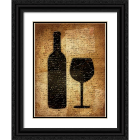 Wine Shadows Black Ornate Wood Framed Art Print with Double Matting by Grey, Jace