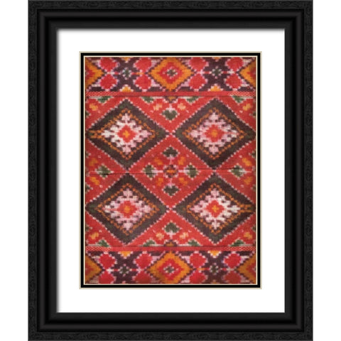 IKAT 2 Black Ornate Wood Framed Art Print with Double Matting by Grey, Jace