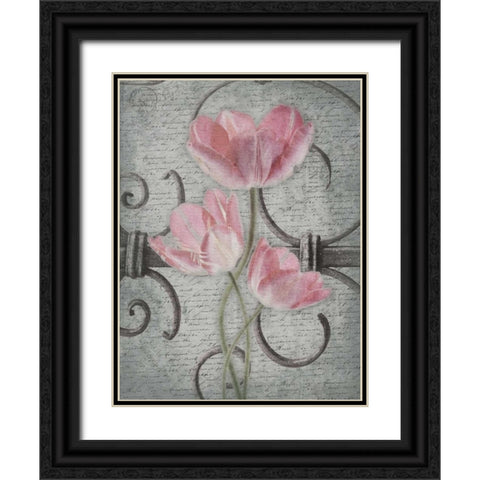 Floral Fence Mate 2 Black Ornate Wood Framed Art Print with Double Matting by Grey, Jace