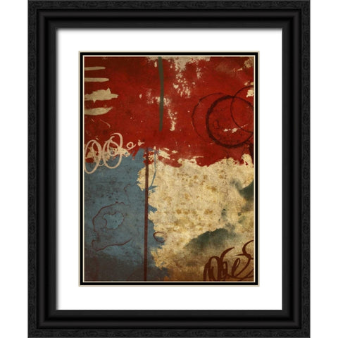 Abstract Black Ornate Wood Framed Art Print with Double Matting by Grey, Jace