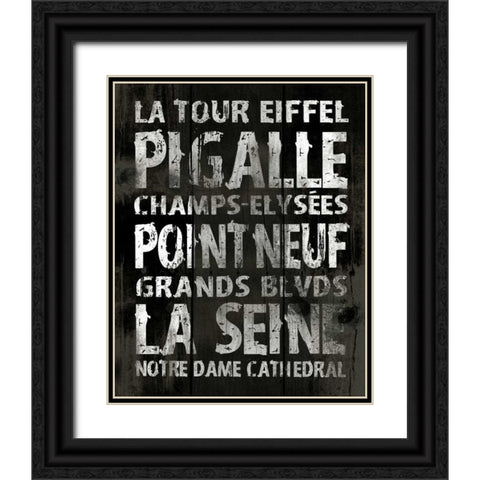 Paris Mate Black Ornate Wood Framed Art Print with Double Matting by Grey, Jace