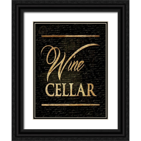 Wine Cellar Black Ornate Wood Framed Art Print with Double Matting by Grey, Jace