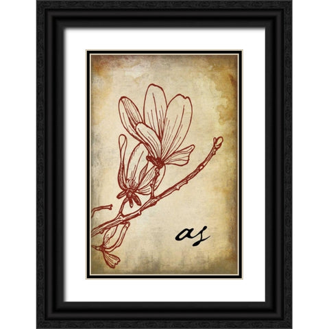 RED_as Black Ornate Wood Framed Art Print with Double Matting by Grey, Jace