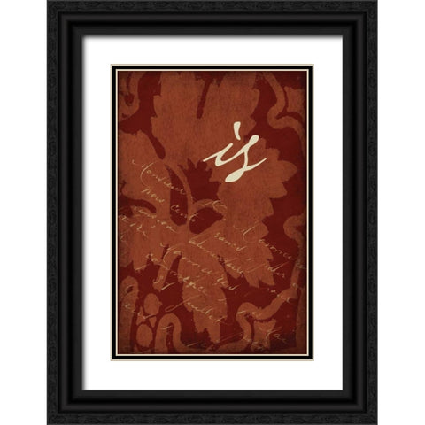 RED_is Black Ornate Wood Framed Art Print with Double Matting by Grey, Jace