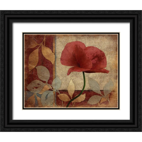 Poppies Mate Black Ornate Wood Framed Art Print with Double Matting by Grey, Jace