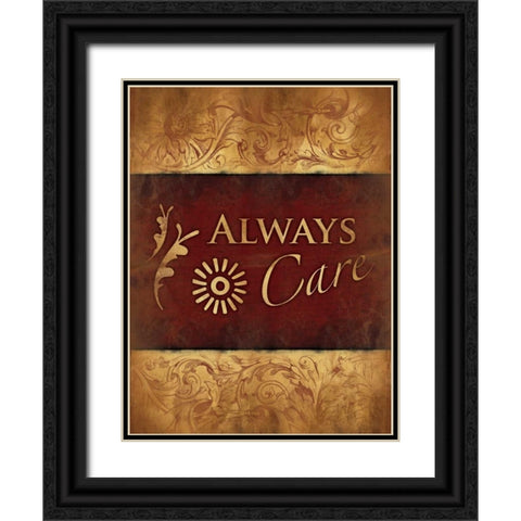 Always Care Black Ornate Wood Framed Art Print with Double Matting by Grey, Jace