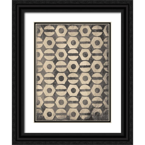 Pattern Gray Black Ornate Wood Framed Art Print with Double Matting by Grey, Jace