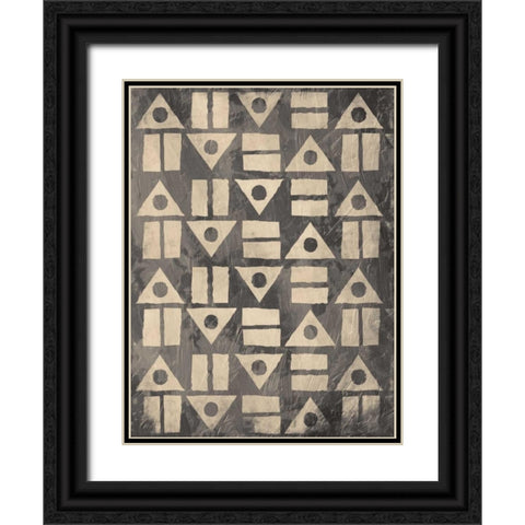 Pattern Mate Gray Black Ornate Wood Framed Art Print with Double Matting by Grey, Jace