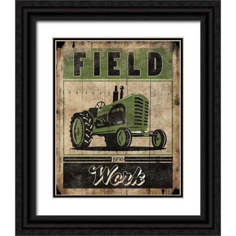 Field Work Black Ornate Wood Framed Art Print with Double Matting by Grey, Jace