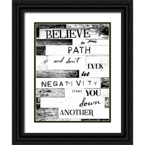 Believe Black Ornate Wood Framed Art Print with Double Matting by Grey, Jace