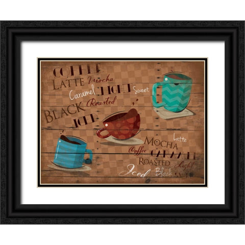 Three cups Black Ornate Wood Framed Art Print with Double Matting by Grey, Jace