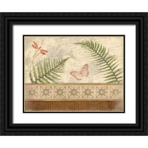 Spice Ferns Black Ornate Wood Framed Art Print with Double Matting by Grey, Jace