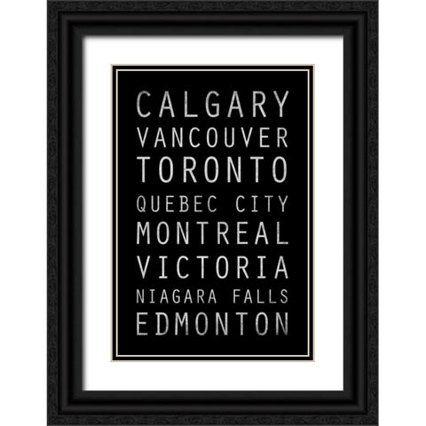 Canada Type Black Ornate Wood Framed Art Print with Double Matting by Grey, Jace