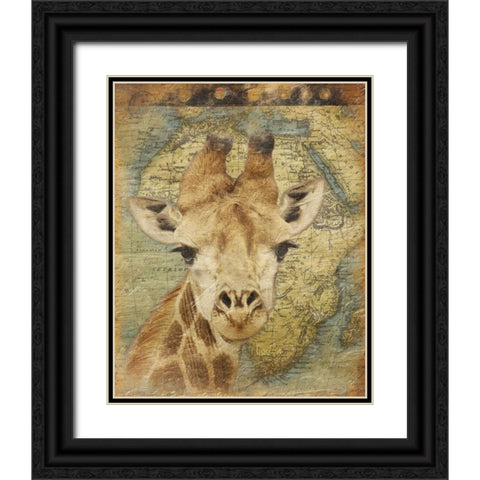 Giraffe 2 Black Ornate Wood Framed Art Print with Double Matting by Grey, Jace