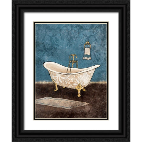 Blue Bath Black Ornate Wood Framed Art Print with Double Matting by Grey, Jace