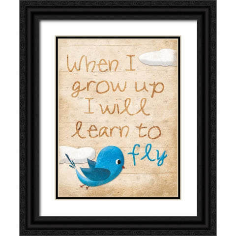 Fly Black Ornate Wood Framed Art Print with Double Matting by Grey, Jace