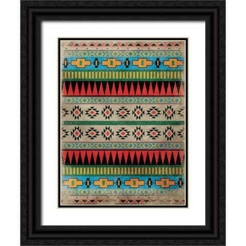 Aztec Pattern 2 Black Ornate Wood Framed Art Print with Double Matting by Grey, Jace
