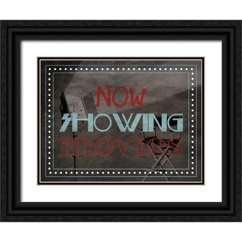 Showing Movies Black Ornate Wood Framed Art Print with Double Matting by Grey, Jace