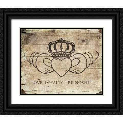 Love Loyalty Friendship Black Ornate Wood Framed Art Print with Double Matting by Grey, Jace