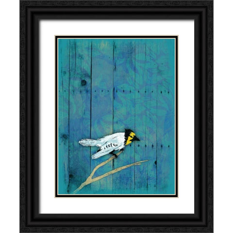 Blue Hue Bird Black Ornate Wood Framed Art Print with Double Matting by Grey, Jace