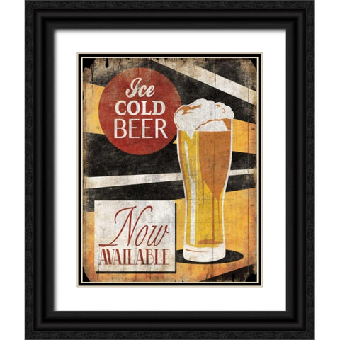 Ice Cold Beer Black Ornate Wood Framed Art Print with Double Matting by Grey, Jace
