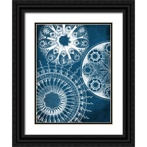 Blue patterns Black Ornate Wood Framed Art Print with Double Matting by Grey, Jace