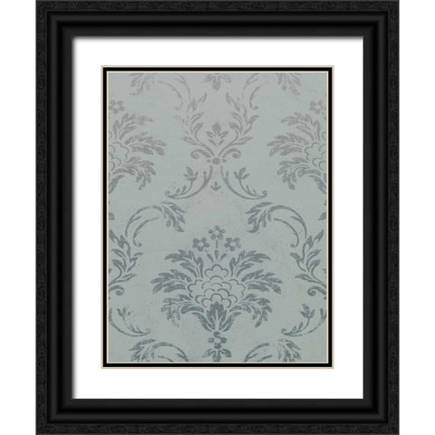 Silver Pattern Black Ornate Wood Framed Art Print with Double Matting by Grey, Jace