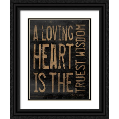Loveing Heart brown Black Ornate Wood Framed Art Print with Double Matting by Grey, Jace