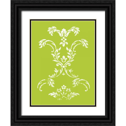 Lime pattern Black Ornate Wood Framed Art Print with Double Matting by Grey, Jace