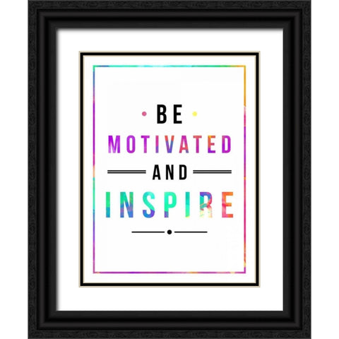 Be Motivated rainbow Black Ornate Wood Framed Art Print with Double Matting by Grey, Jace
