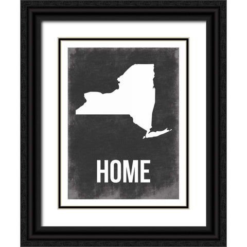 NY Home Black Ornate Wood Framed Art Print with Double Matting by Grey, Jace