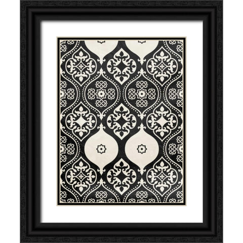 BI Pattern Black Ornate Wood Framed Art Print with Double Matting by Grey, Jace