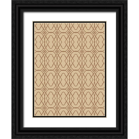 Simple pattern biege Black Ornate Wood Framed Art Print with Double Matting by Grey, Jace
