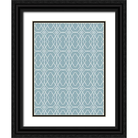 Simple pattern Black Ornate Wood Framed Art Print with Double Matting by Grey, Jace