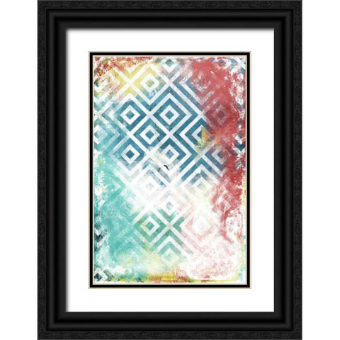 Happy cosmic pattern Black Ornate Wood Framed Art Print with Double Matting by Grey, Jace