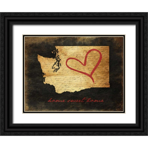 Home Sweet Home WA Black Ornate Wood Framed Art Print with Double Matting by Grey, Jace