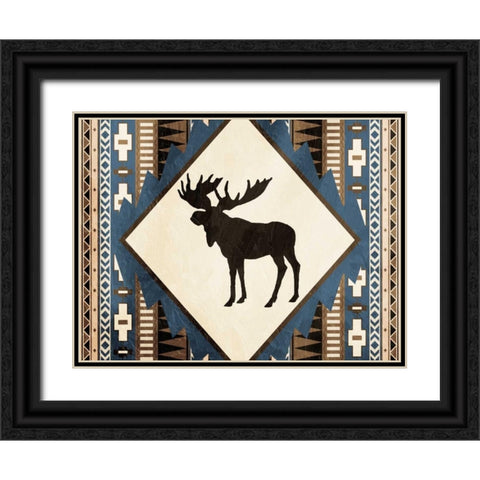 Moose Pattern Horizontal Black Ornate Wood Framed Art Print with Double Matting by Grey, Jace