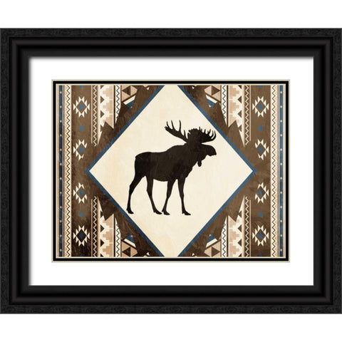 Moose Pattern Mate Horizontal Black Ornate Wood Framed Art Print with Double Matting by Grey, Jace
