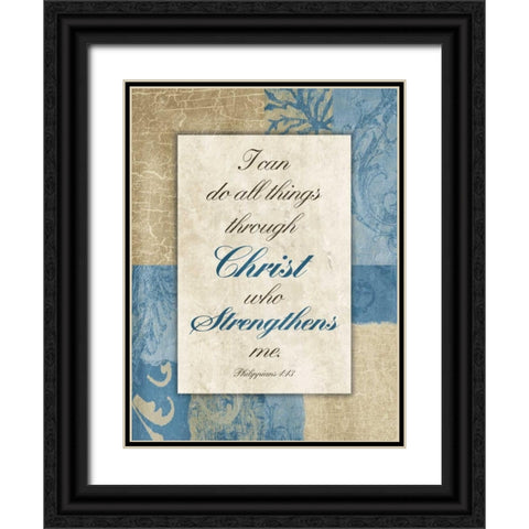 Christ Strength Black Ornate Wood Framed Art Print with Double Matting by Grey, Jace