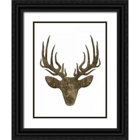 Aged Deer Mate Black Ornate Wood Framed Art Print with Double Matting by Grey, Jace