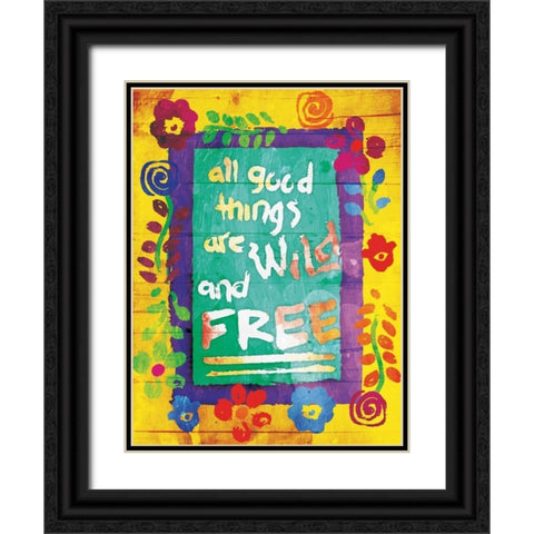 Wild And Free Black Ornate Wood Framed Art Print with Double Matting by Grey, Jace