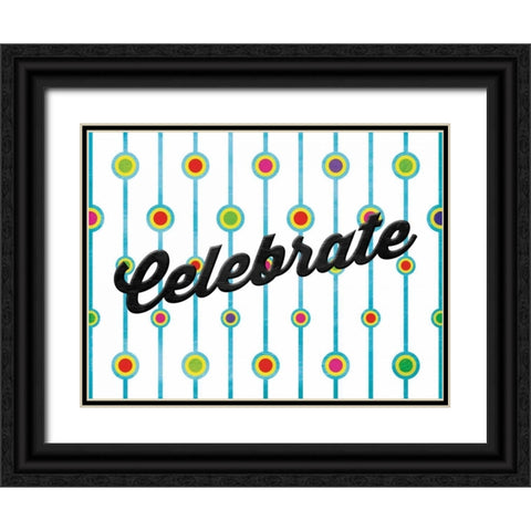 Celebrate Dots Black Ornate Wood Framed Art Print with Double Matting by Grey, Jace