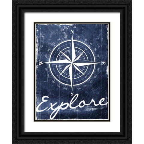 Explore Your Blue Black Ornate Wood Framed Art Print with Double Matting by Grey, Jace