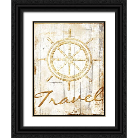 Travel To Your Gold Black Ornate Wood Framed Art Print with Double Matting by Grey, Jace
