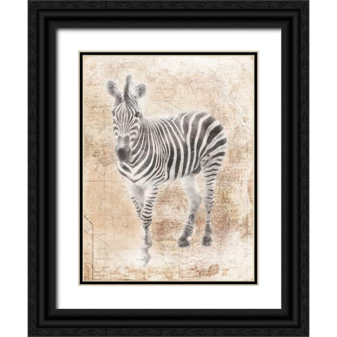 African Zebra Black Ornate Wood Framed Art Print with Double Matting by Grey, Jace