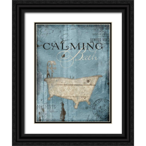 Calming Bath Black Ornate Wood Framed Art Print with Double Matting by Grey, Jace