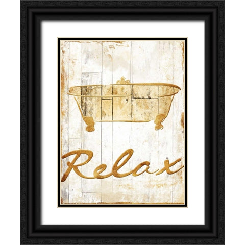 Gold Relax Black Ornate Wood Framed Art Print with Double Matting by Grey, Jace