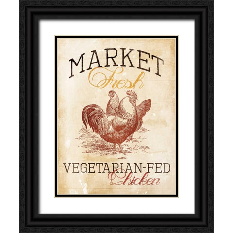 Vegetarian Fed Chicken Black Ornate Wood Framed Art Print with Double Matting by Grey, Jace