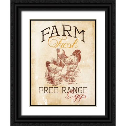 Free Range Eggs Black Ornate Wood Framed Art Print with Double Matting by Grey, Jace